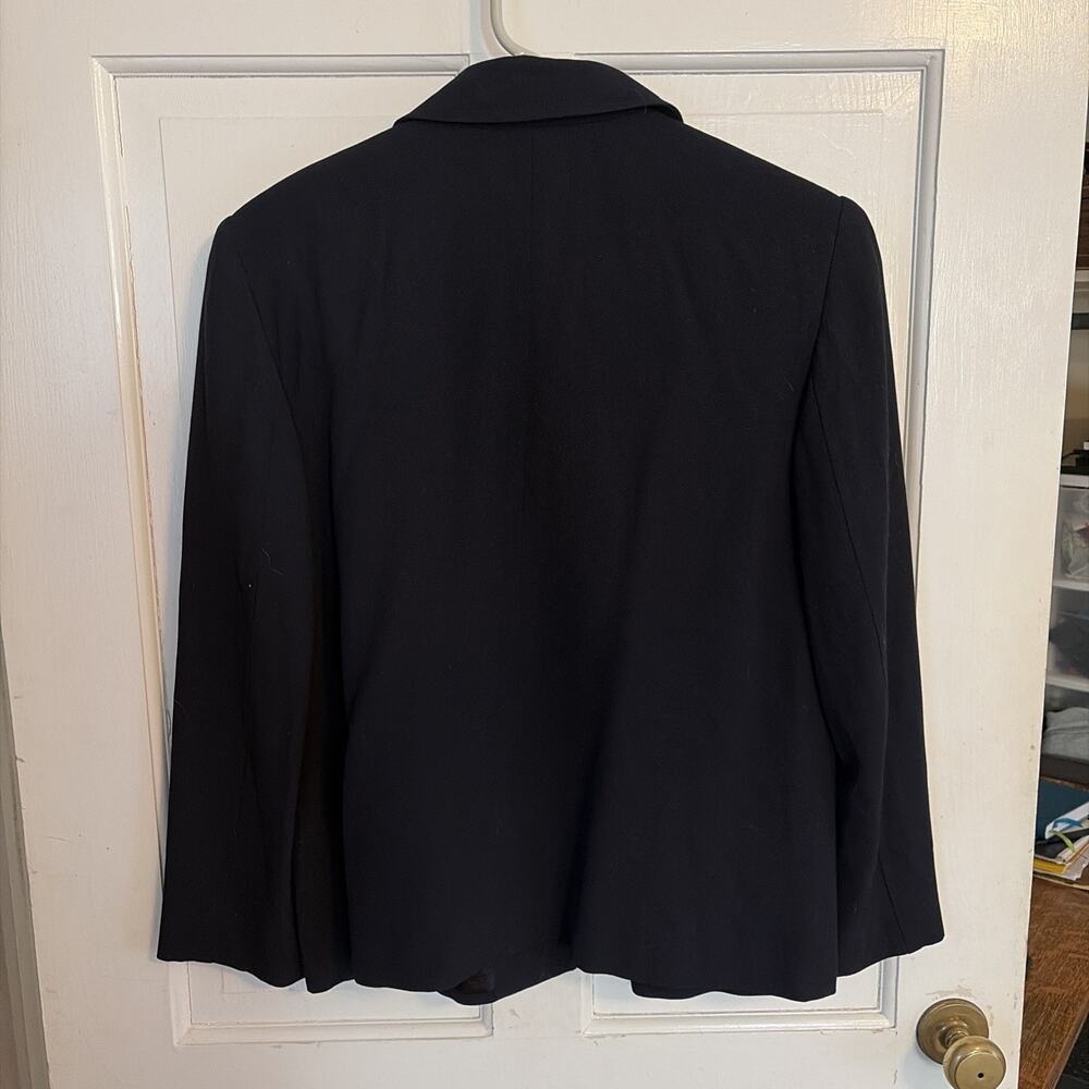 Talbots Wool Blend Blazer Jacket 10 Career Lined Black 3-Button Capsule Preppy - Picture 3 of 9